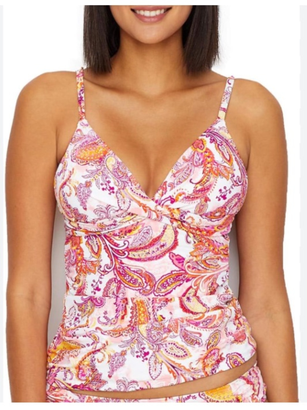 Lauren Ralph Lauren Fiesta Paisley Underwire Tankini Top with Adjustable Straps